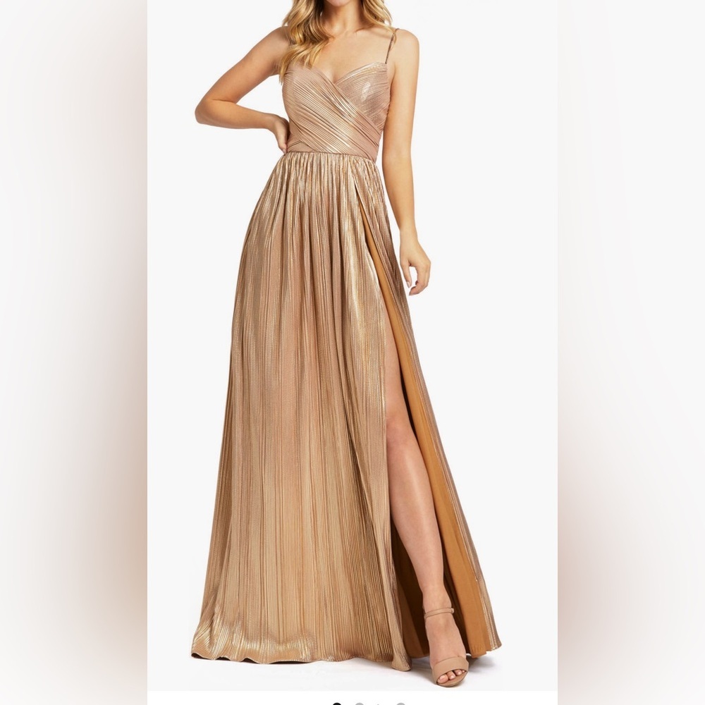 Mac Duggal Metallic A-Line Gown size 10